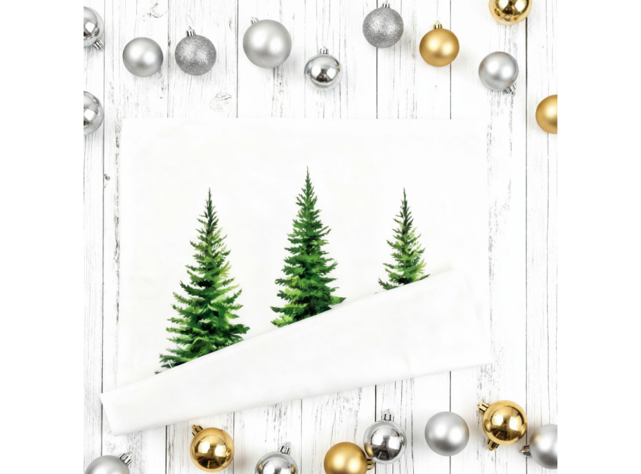 Obliečka na vankúš CHRISTMAS TREE DELIGHT 45x45 cm - biela