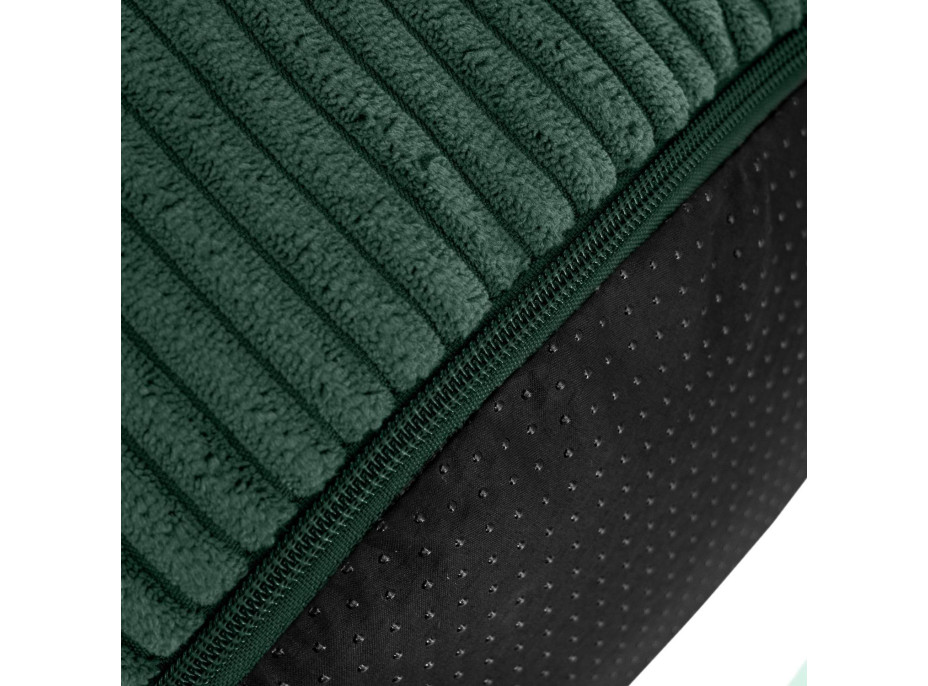 Taburet CHILL SPOT Velvet Stripes 45x45x25 cm - tmavo zelený