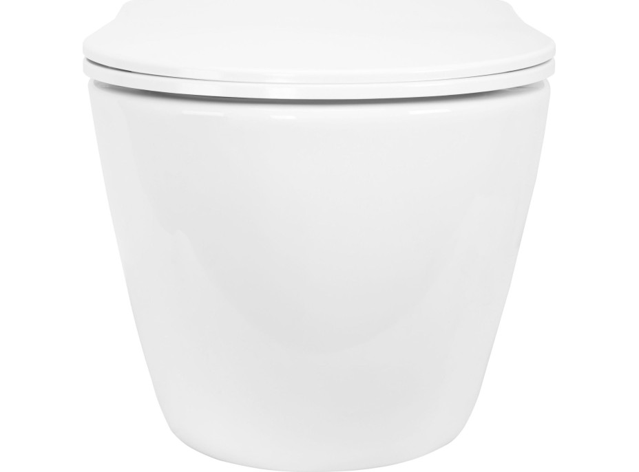 Závesné WC REA CARLO mini Tornado NFQ + Duroplast sedátko flat - biele