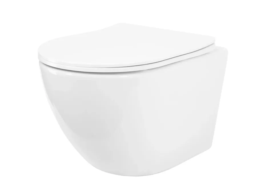 Závesné WC REA CARLO mini Tornado NF + Duroplast sedátko flat - biele Závesné WC REA CARLO mini Tornado NF + Duroplast sedátko flat - biele