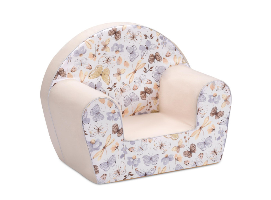 Detské kresielko MINI - Motýliky - biele/béžové