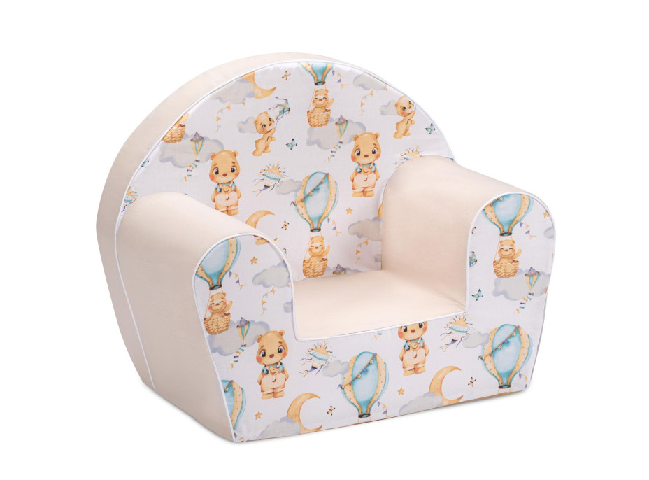 Detské kresielko MINI - Let balónom - biele/béžové