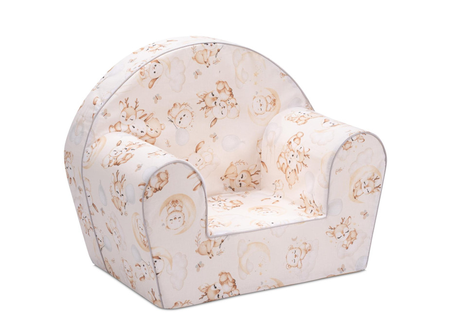 Detské kresielko MINI - Roztomilé zvieratká - krémové