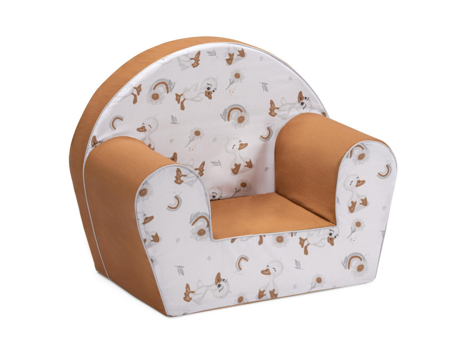Detské kresielko MINI - Kačičky - biele / hnedé