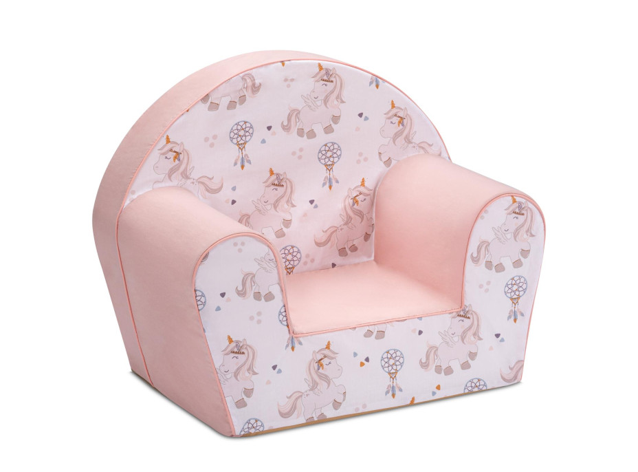 Detské kresielko MINI - Jednorožce - biele/ružové