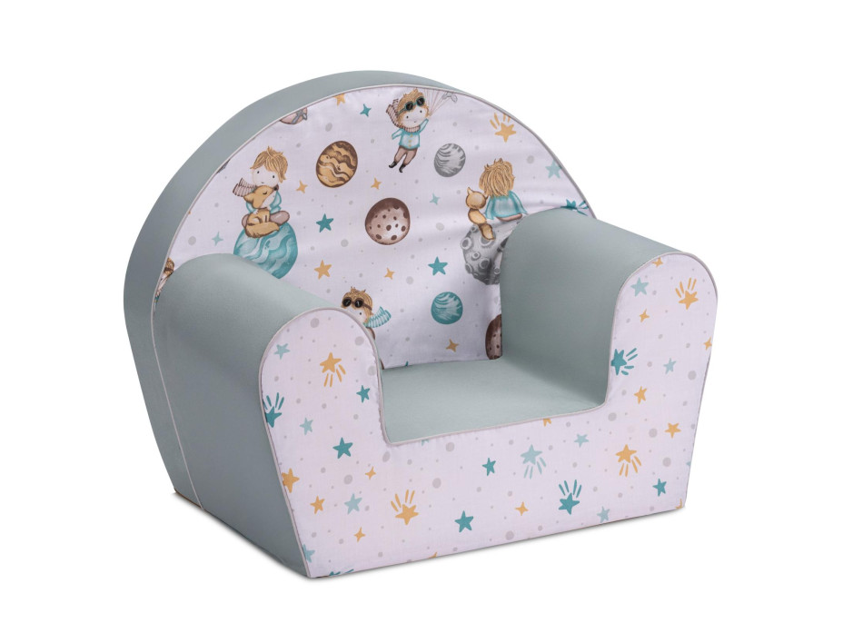 Detské kresielko MINI - Malý princ a hviezdy - biele/mätové