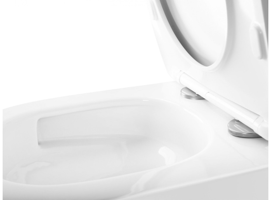 Závesné WC REA CARLO mini Tornado NFQ + Duroplast sedátko flat - biele