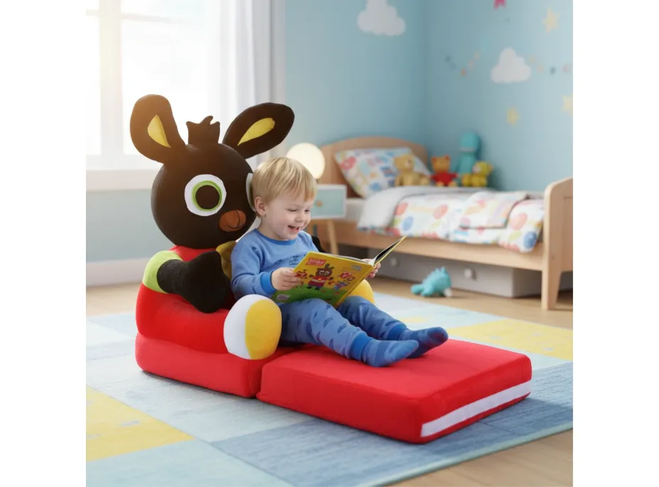 Detské plyšové rozkladacie kresielko KRÁLIK