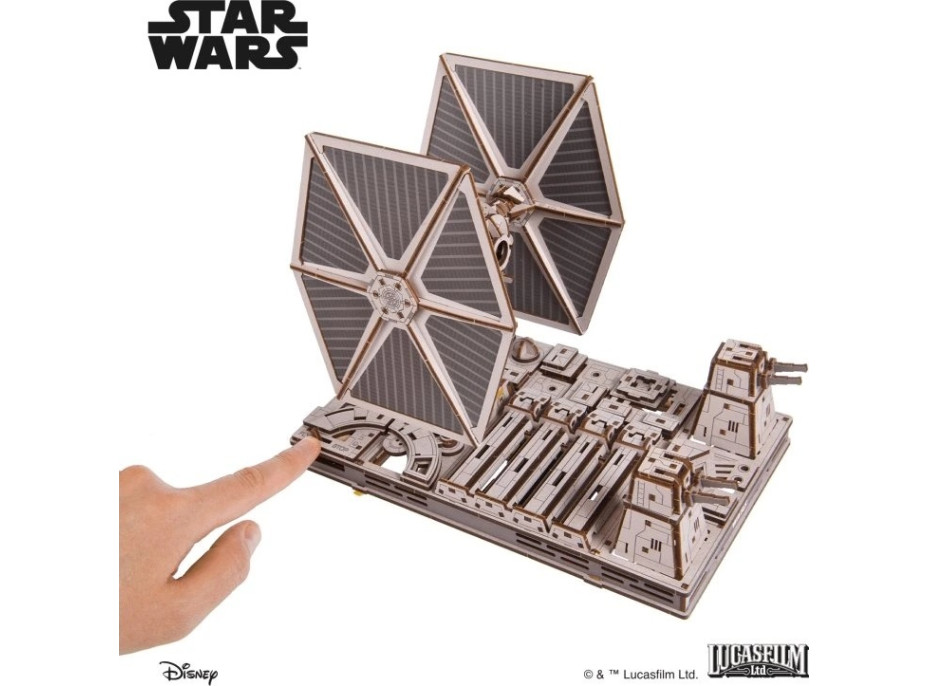 Ugears 3D drevená mechanická skladačka Star Wars Stíhačka TIE