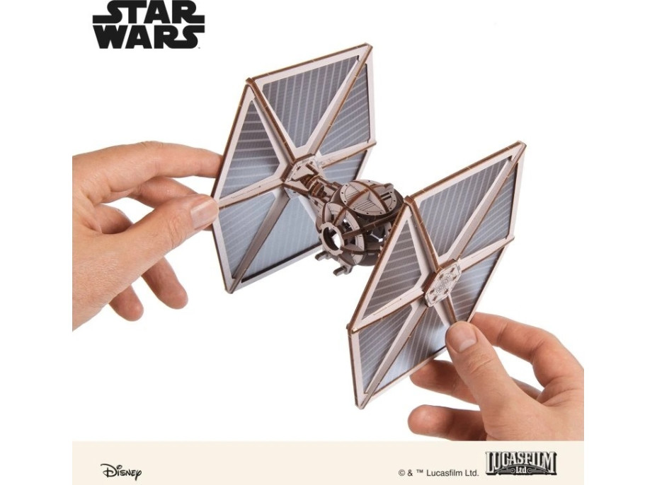 Ugears 3D drevená mechanická skladačka Star Wars Stíhačka TIE