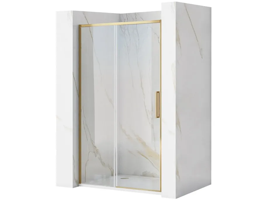 Sprchové dvere Rea RAPID slide 130 cm - brúsené zlaté