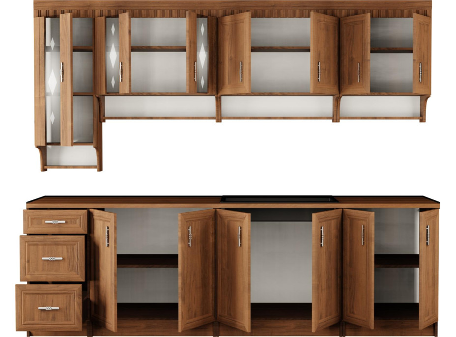 Kuchynská linka MARKÉTA 260 cm - orech