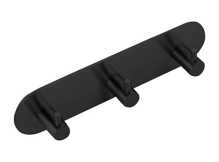 Sapho Samolepiaci trojháčik, okrúhly, čierna mat 32203B