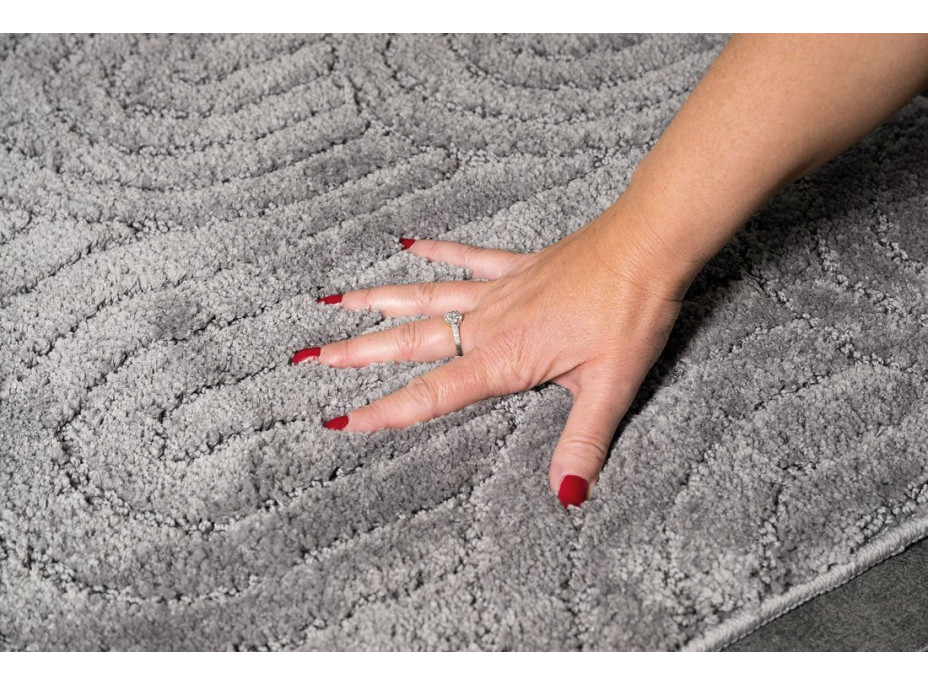 Aqualine RIST kúpeľňová predložka, 50x80cm, 100% polyester, protišmyk, čierna NI8591