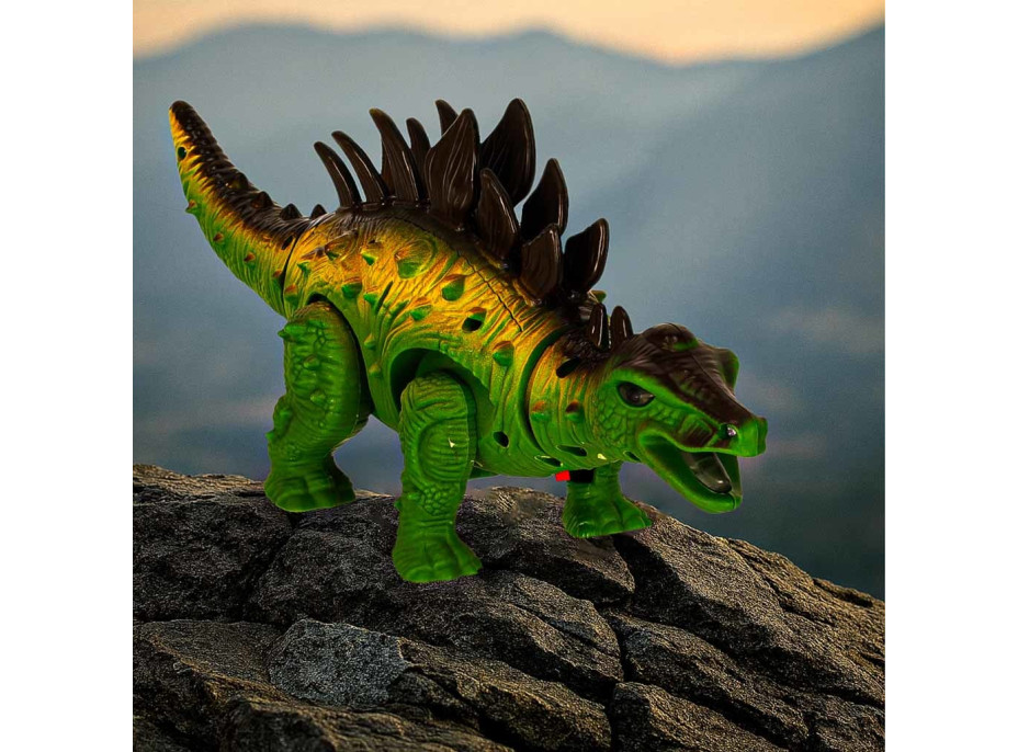 Pohyblivý dinosaurus Stegosaurus so zvukmi a svetlom