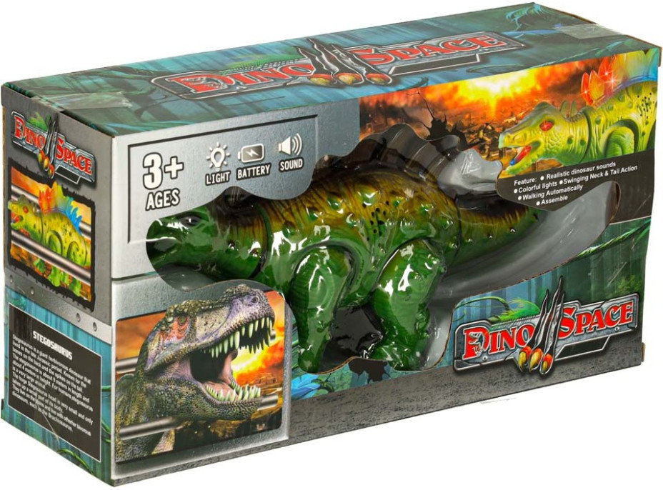 Pohyblivý dinosaurus Stegosaurus so zvukmi a svetlom