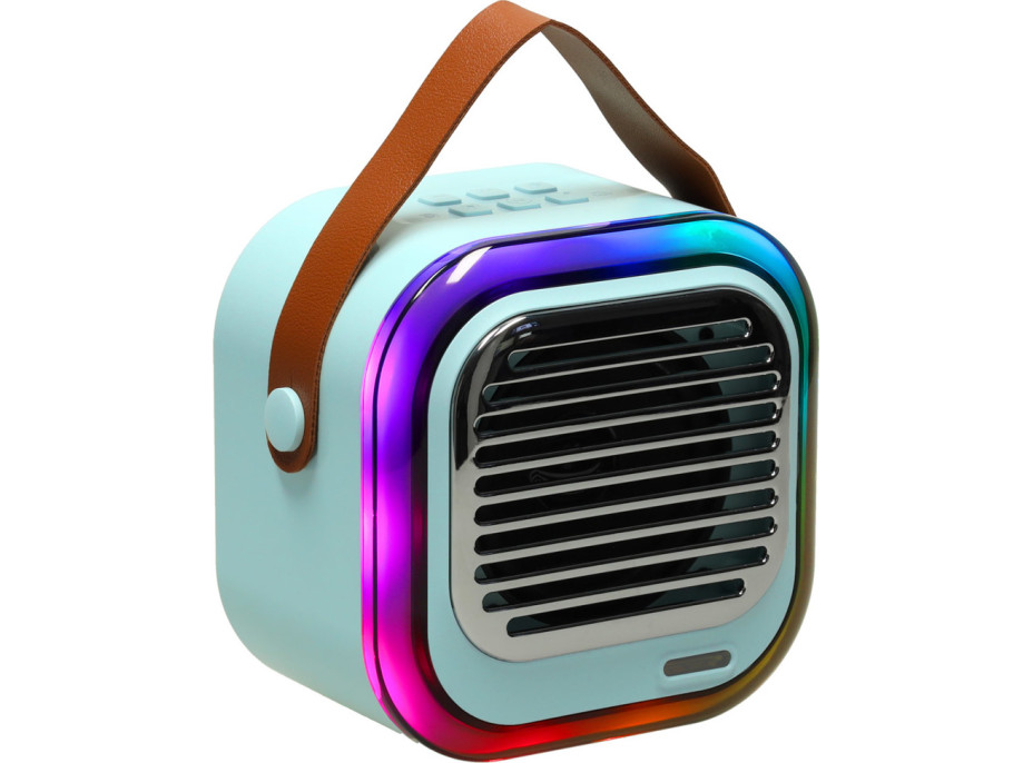 Sada karaoke reproduktora Bluetooth + 2 mikrofóny - modrý