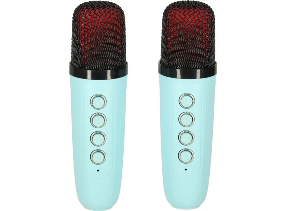 Sada karaoke reproduktora Bluetooth + 2 mikrofóny - modrý