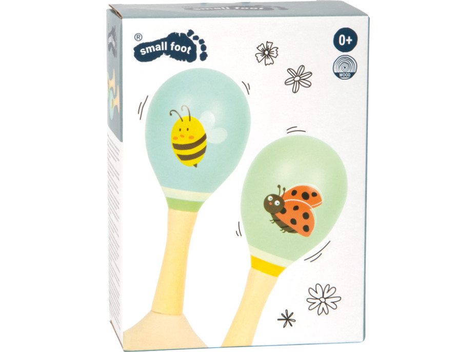small foot Drevené rumbagule Včielka a Lienka sada 2 ks