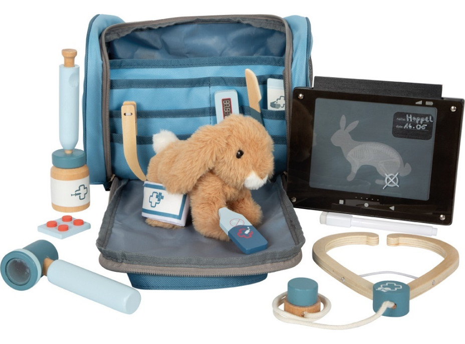 small foot Plyšový zajačik s opatrovateľskou veterinárnou sadou