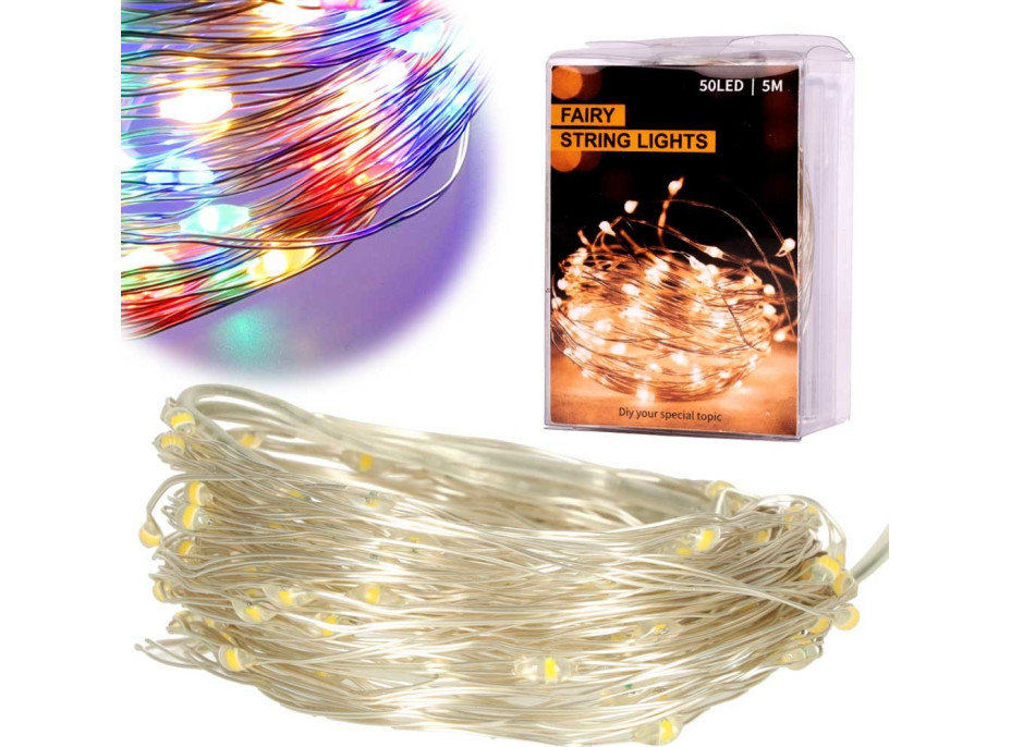 Dekoratívne LED svietidlá na drôtiku 5 m 50 LED - multicolour Dekoratívne LED svietidlá na drôtiku 5 m 50 LED - multicolour