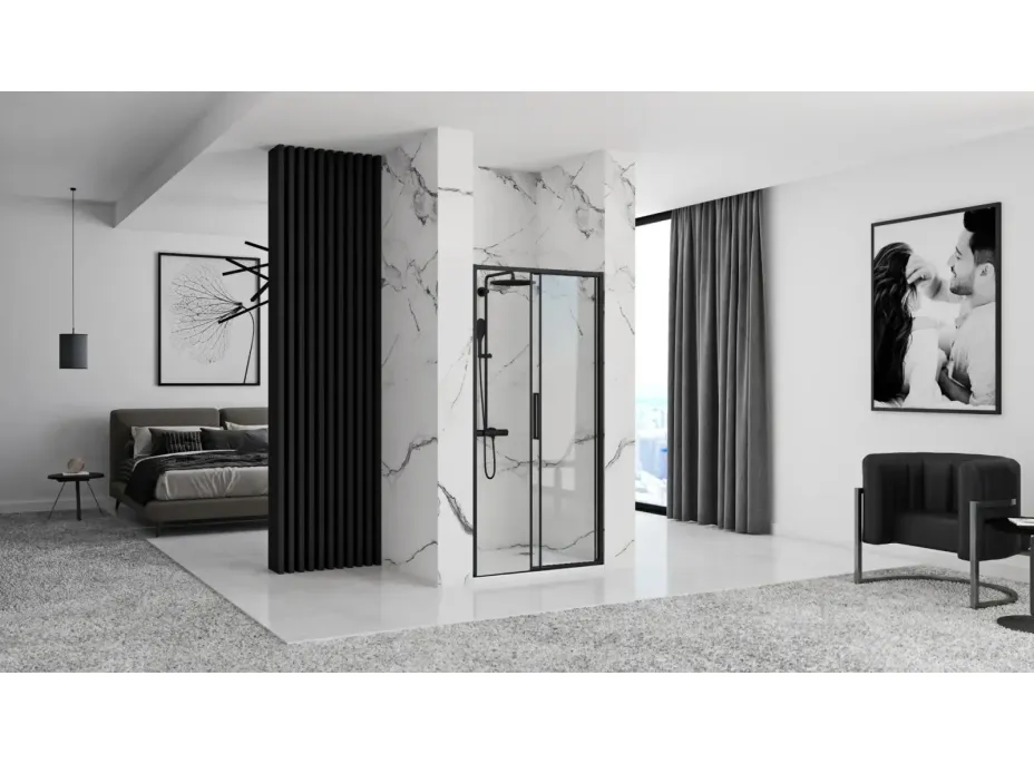 Sprchové dvere MAXMAX Rea RAPID slide 140 cm - čierne