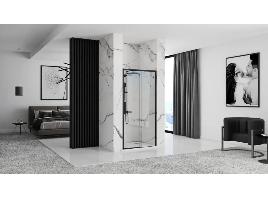 Sprchové dvere MAXMAX Rea RAPID slide 140 cm - čierne