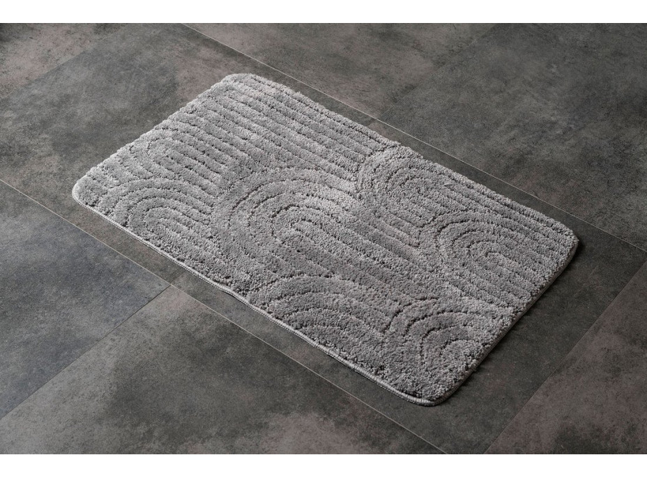 Aqualine RIST kúpeľňová predložka, 50x80cm, 100% polyester, protišmyk, šedá NI8593