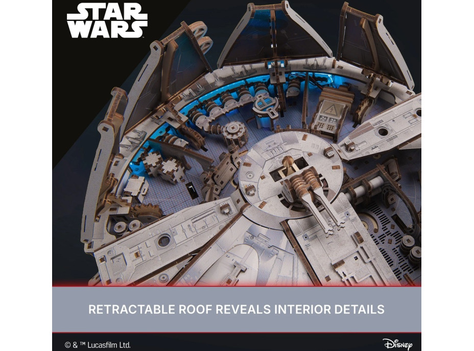 Ugears 3D drevená mechanická skladačka Star Wars Millennium Falcon