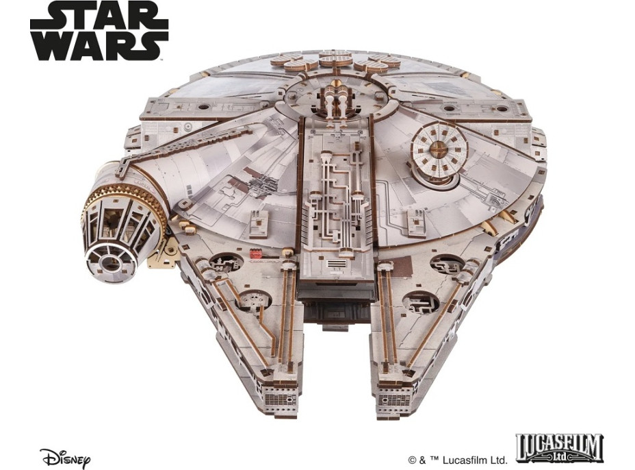 Ugears 3D drevená mechanická skladačka Star Wars Millennium Falcon