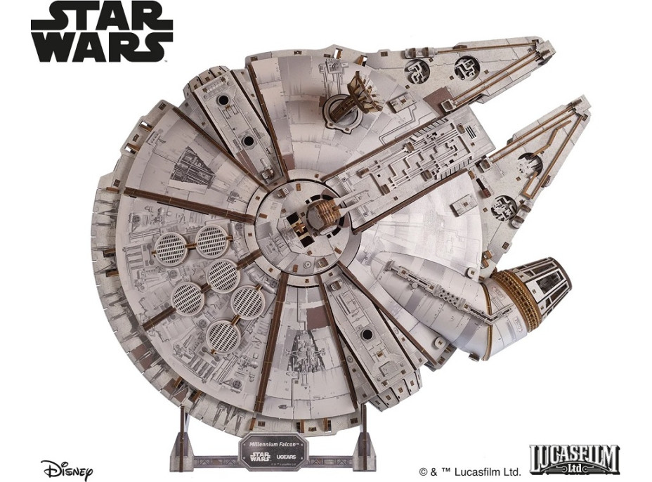 Ugears 3D drevená mechanická skladačka Star Wars Millennium Falcon