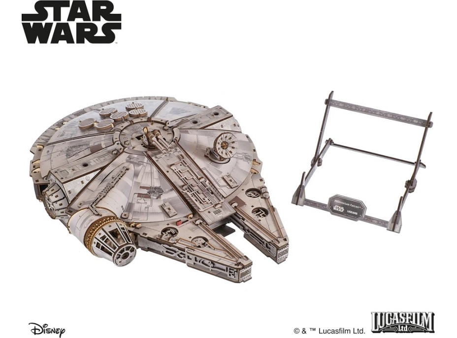 Ugears 3D drevená mechanická skladačka Star Wars Millennium Falcon