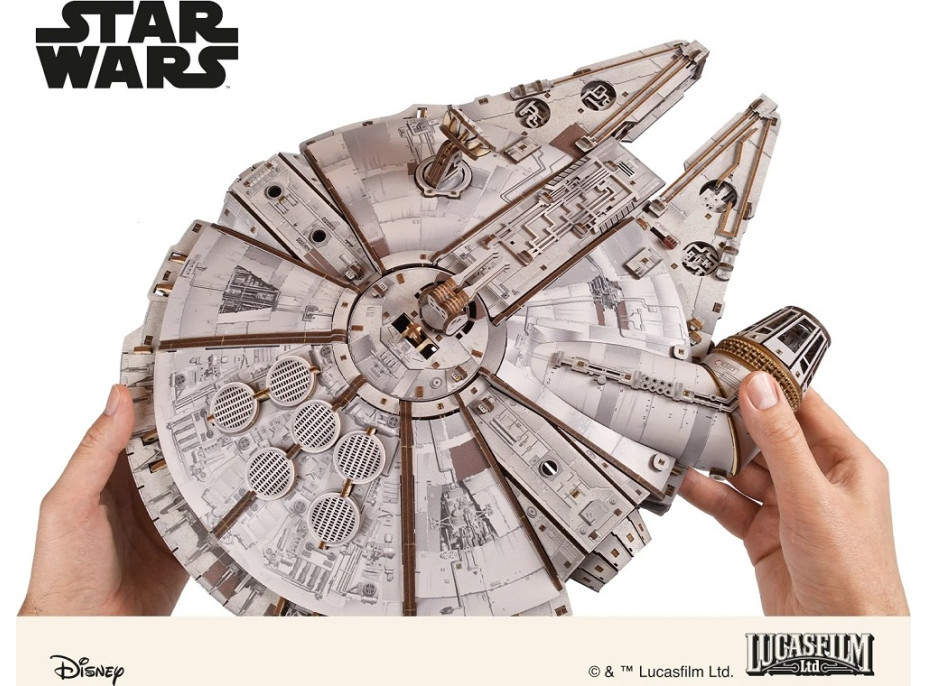 Ugears 3D drevená mechanická skladačka Star Wars Millennium Falcon