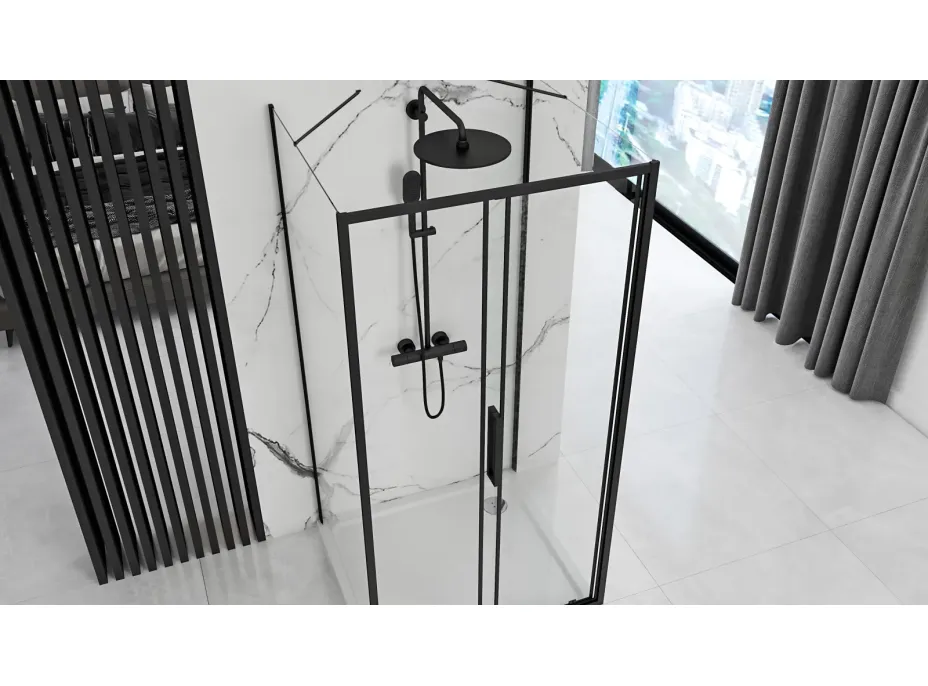 Nástenný sprchovací kút MAXMAX Rea RAPID slide 100x150x100 cm - čierny