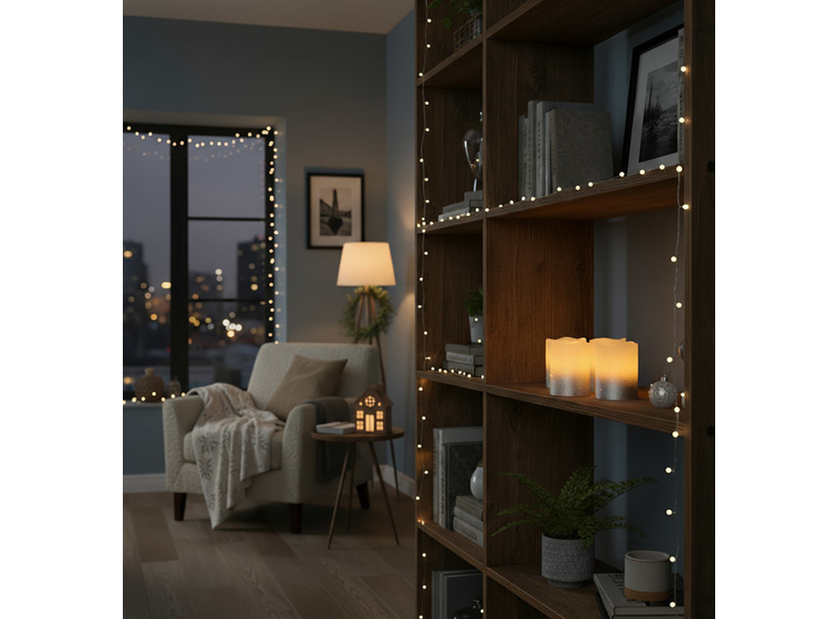 Solight sada LED sviečok s časovačom, 4x sviečka, 6,5 cm, strieborná farba, 4xCR2032 súčasťou