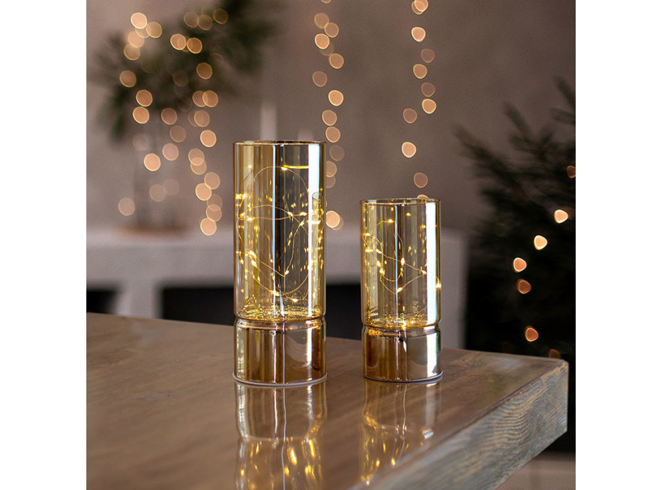 Solight sada dvoch vianočných LED svetielok, 15/20cm, 30x LED, AA batéria