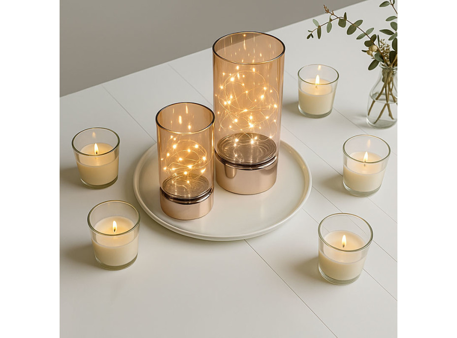 Solight sada dvoch vianočných LED svetielok, 15/20cm, 30x LED, AA batéria