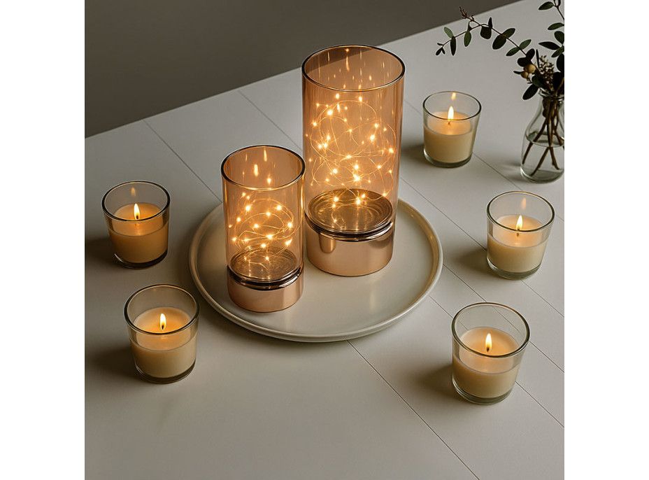 Solight sada dvoch vianočných LED svetielok, 15/20cm, 30x LED, AA batéria