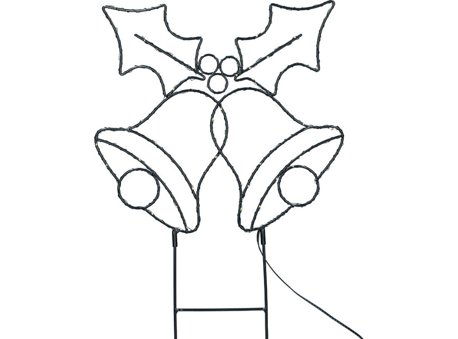 Solight LED vonkajšia dekorácia zvončeky, 100x LED, časovač, 55cm, 3x AA