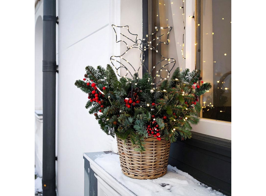 Solight LED vonkajšia dekorácia zvončeky, 100x LED, časovač, 55cm, 3x AA