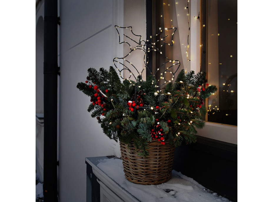 Solight LED vonkajšia dekorácia zvončeky, 100x LED, časovač, 55cm, 3x AA