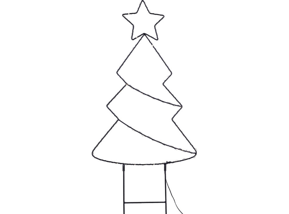 Solight LED vonkajšia dekorácia vianočný stromček, 85x LED, časovač, 68cm, 3x AA