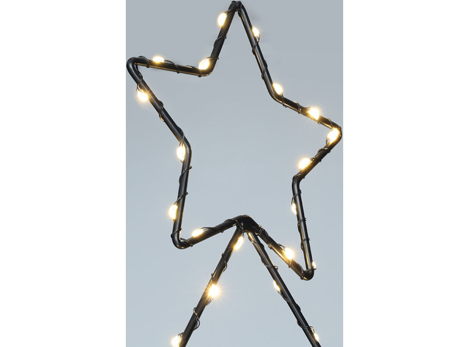 Solight LED vonkajšia dekorácia vianočný stromček, 85x LED, časovač, 68cm, 3x AA