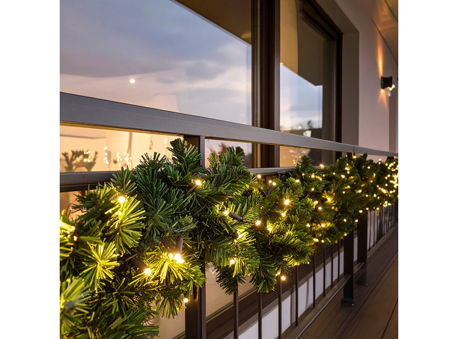 Solight LED vianočné girlanda s ihličím, 7m, 112x LED, časovač, 230V, IP44