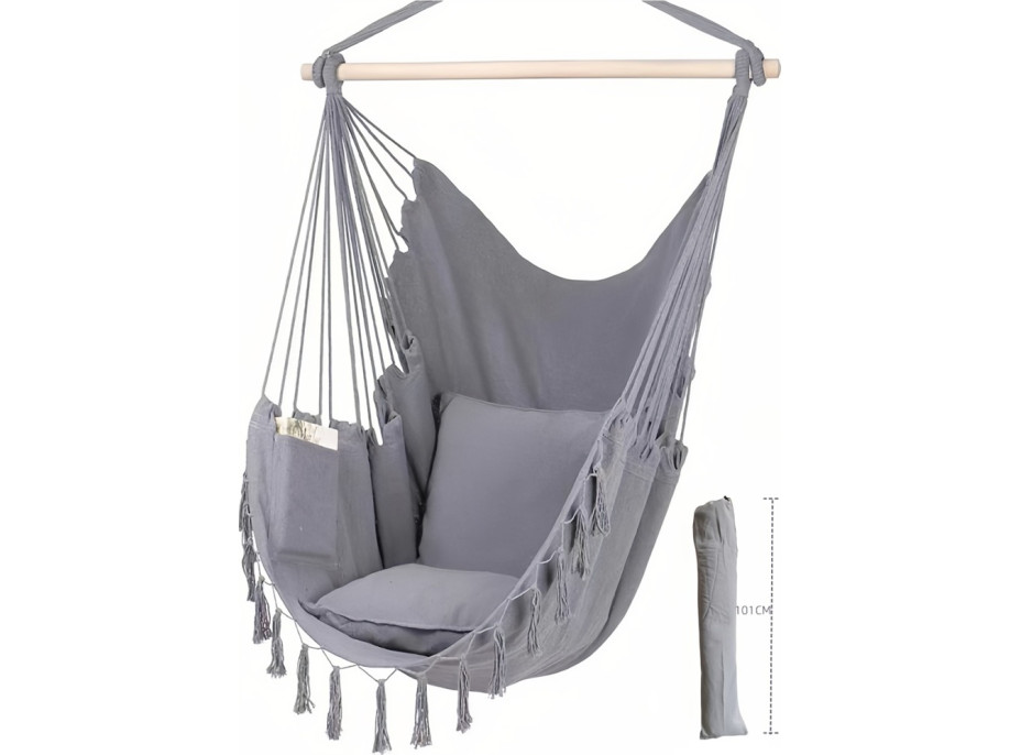 2Kids Toys Závesné hojdacie kreslo šedé