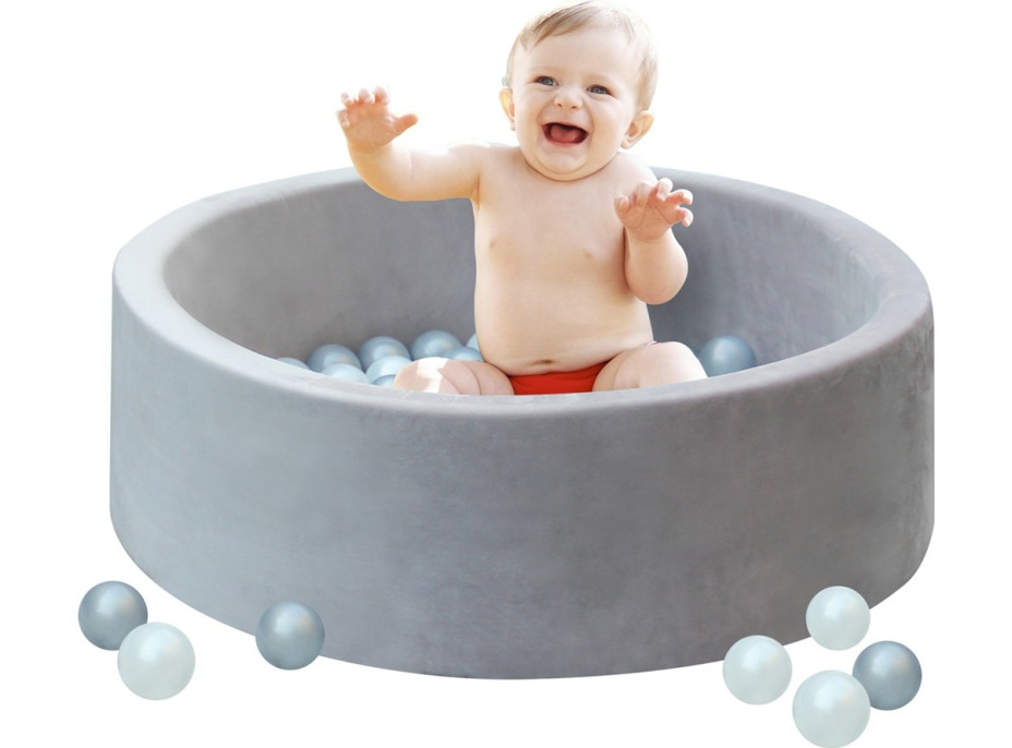 2Kids Toys Guľôčkový bazén sivý