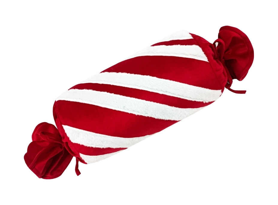 Vianočný vankúš SWEET CANDY 60 cm - červený/biely