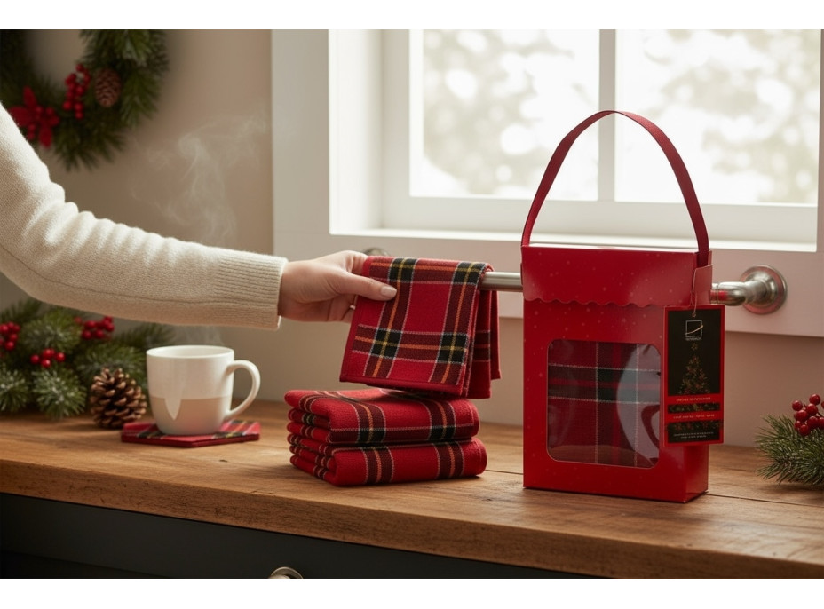 Sada utierok MAGICAL CHRISTMAS v darčekovom balení - 2 kusy - červená/zelená