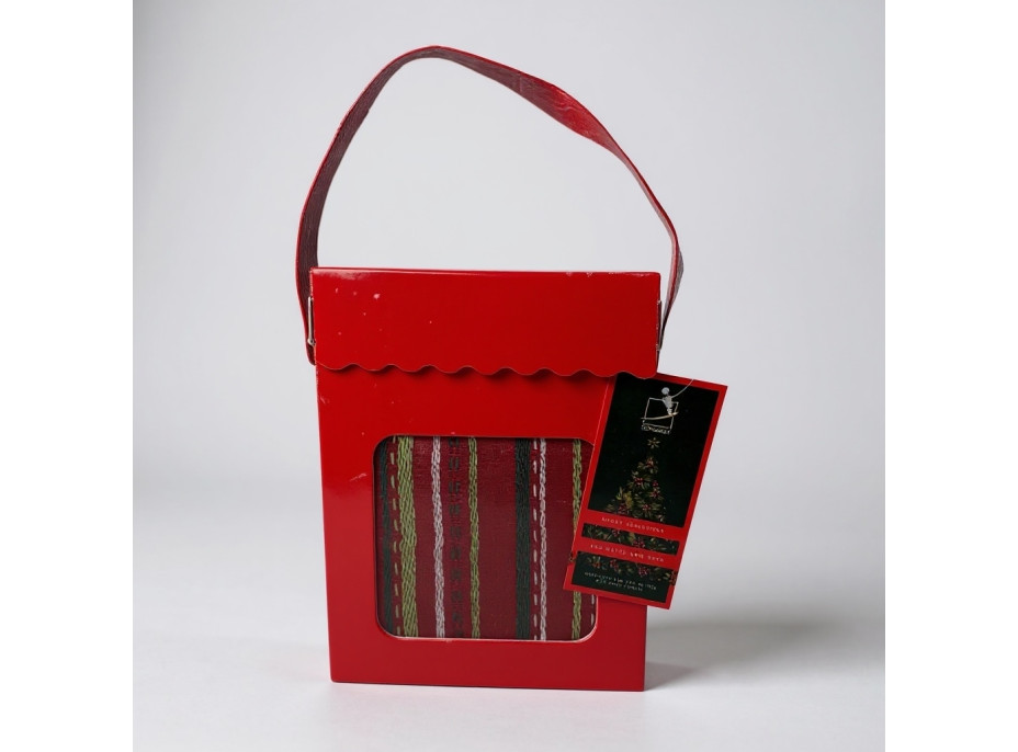 Sada utierok MAGICAL CHRISTMAS v darčekovom balení - 2 kusy - červená/pruhy