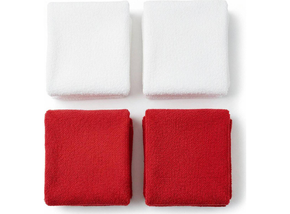 Sada uterákov na ruky MAGIC HOLIDAY v darčekovom balení - 4 kusy - červená/biela
